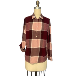 Tommy Hilfiger Red & Pink Plaid Shirt – Size S/P